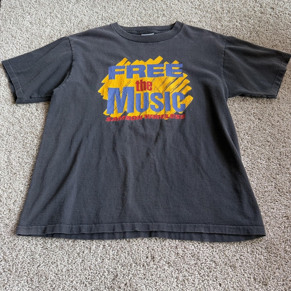 Vintage All Sport Shirt Mens Large Free The Music Samson Wireless Tee T-Shirt